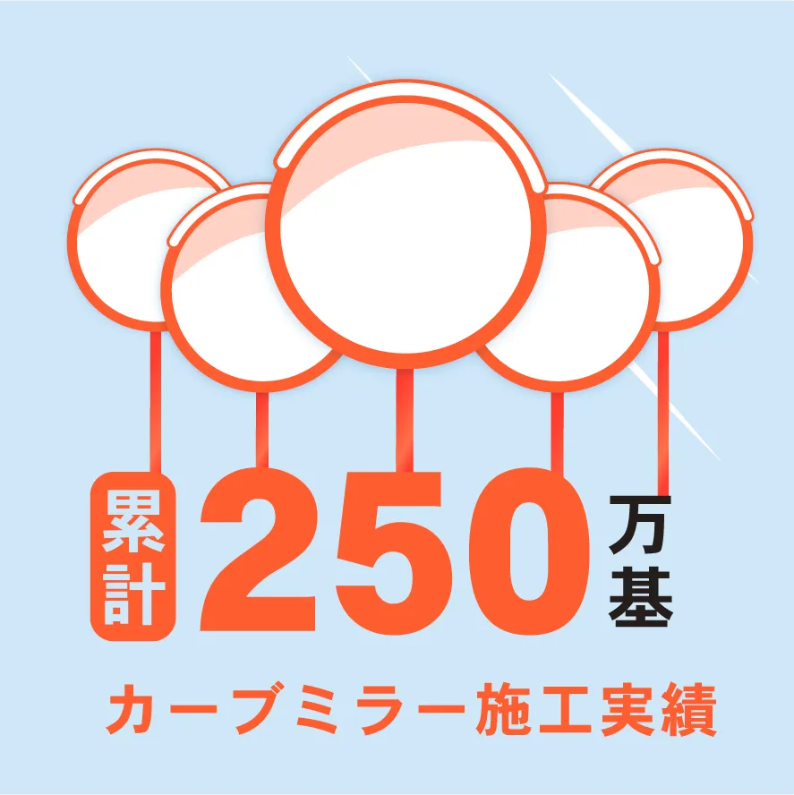 累計250万基カーブミラー施工実績累計